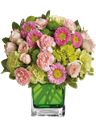 Composizione di fiori toni pastello