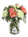 Roseto romantico rose rosa e bianche