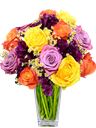 Mazzo di rose colorate allegro